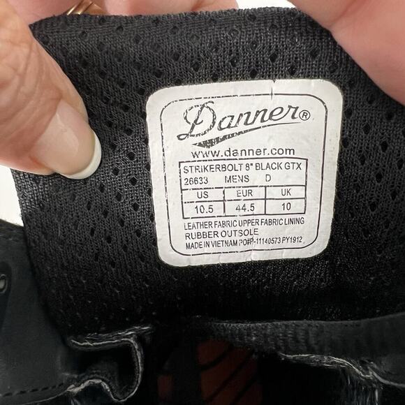 DANNER STRIKER BOLT 8" BLACK TACTICAL BOOTS Size 10.5 Gore-Tex 26633 VIBRAM Sole - Picture 9 of 13